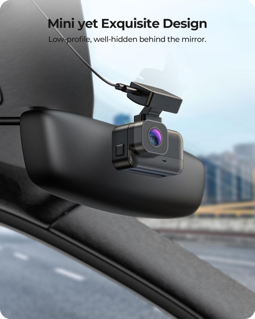 2K WiFi Mini Dash Cam Car, Front Camera with App, CPL Support, External GPS, WDR Night Vision, Hours Parking Monitoring, Magnetic Holder, Super Capacitor, 170° Wide Angle Camera