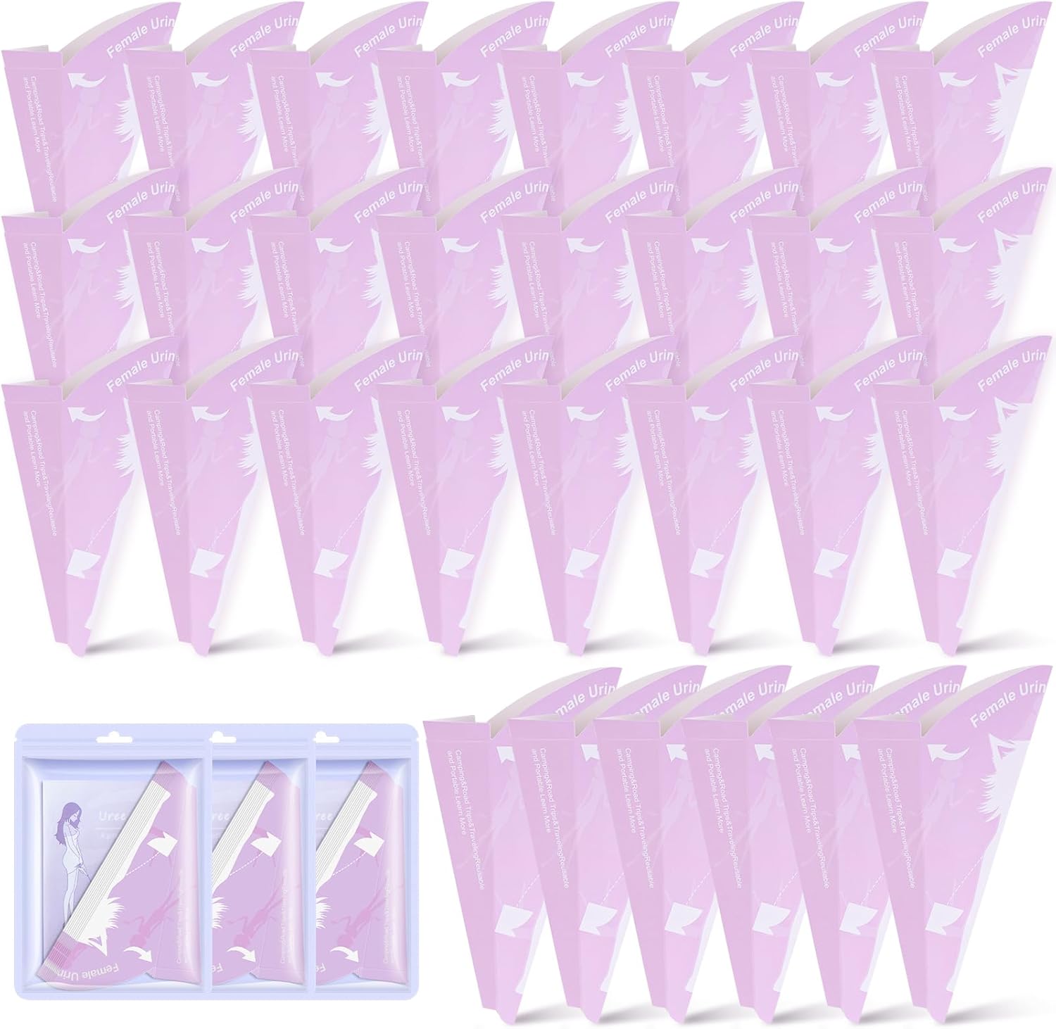 30 Stück Urinella für Frauen, Pinkelhilfe für Frauen Einweg Urinal Frauen im Stehen Pinkelhilfe für Wandern Auto Outdoor-Aktivitäten Reisen & Camping Zubehör