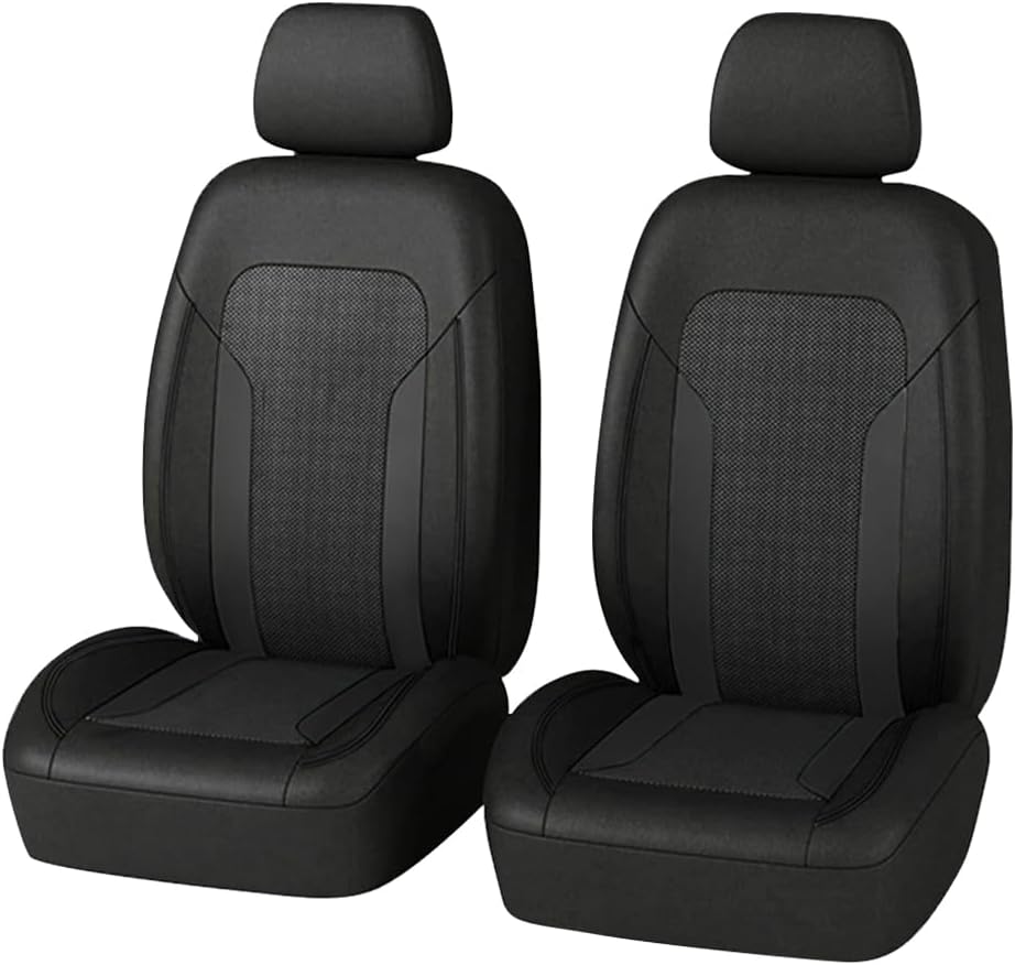 4PCS Cooling Car Seat Covers,Breathable Front Seat Covers with Mesh Construction and Foam Padding,Car Seat Protector to Reduce Back Sweating,Universal Car Interior for Car SUV (Black)