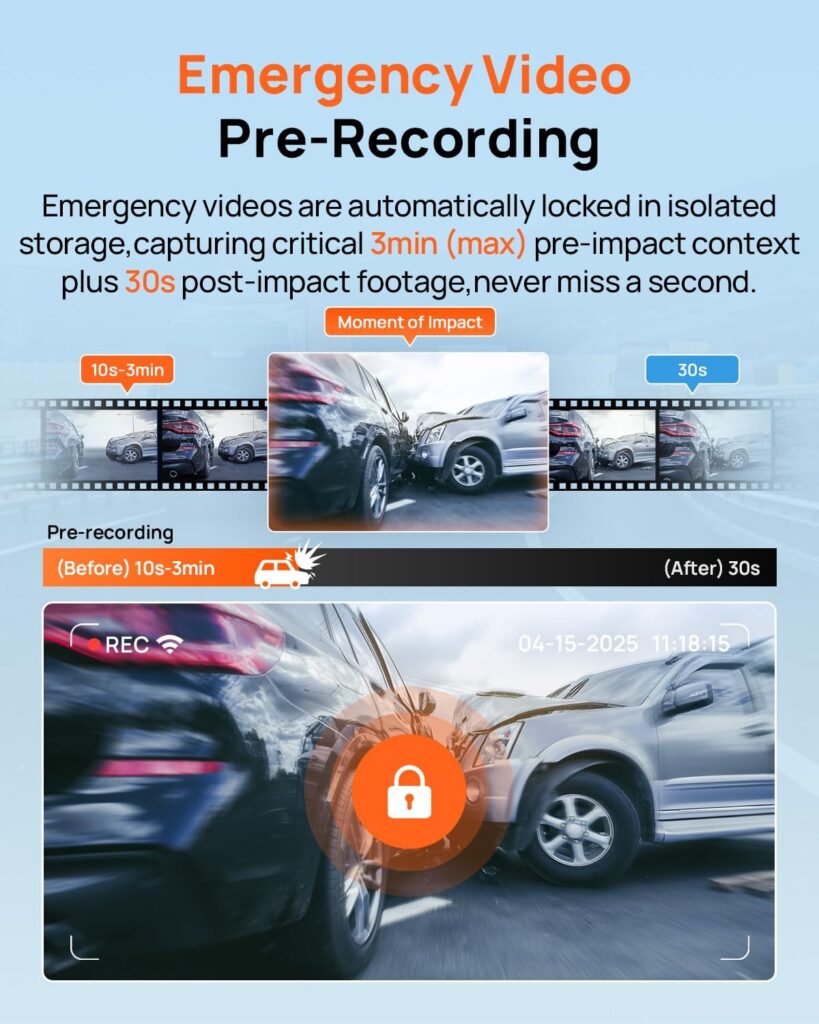 70mai A800SE Dash Cam Car Front Rear 4K UHD  Adjustable Hardwire Kit UP06