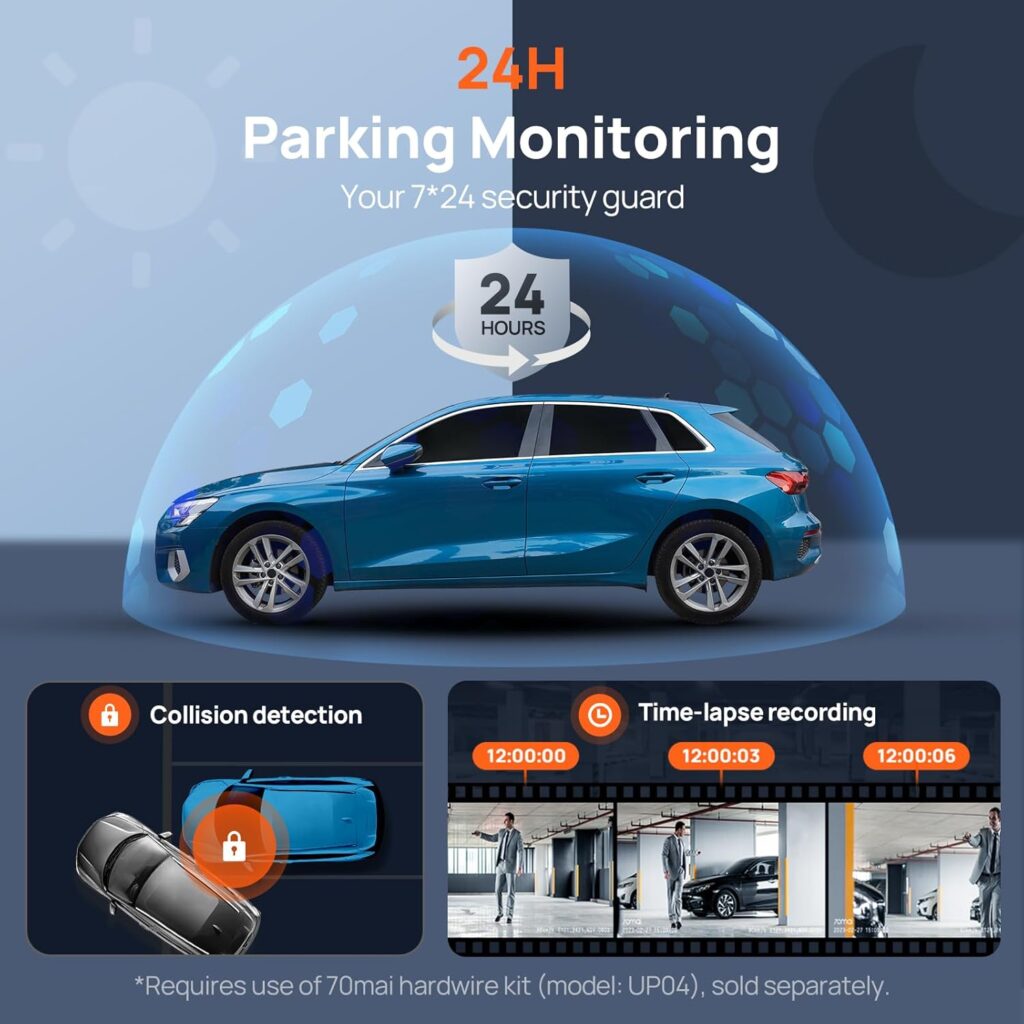 70mai Dash Cam 4K Omni, Front and Rear Dash Cam 4K+1080P Dual-Channel 360° Rotating Dashcam  UP04