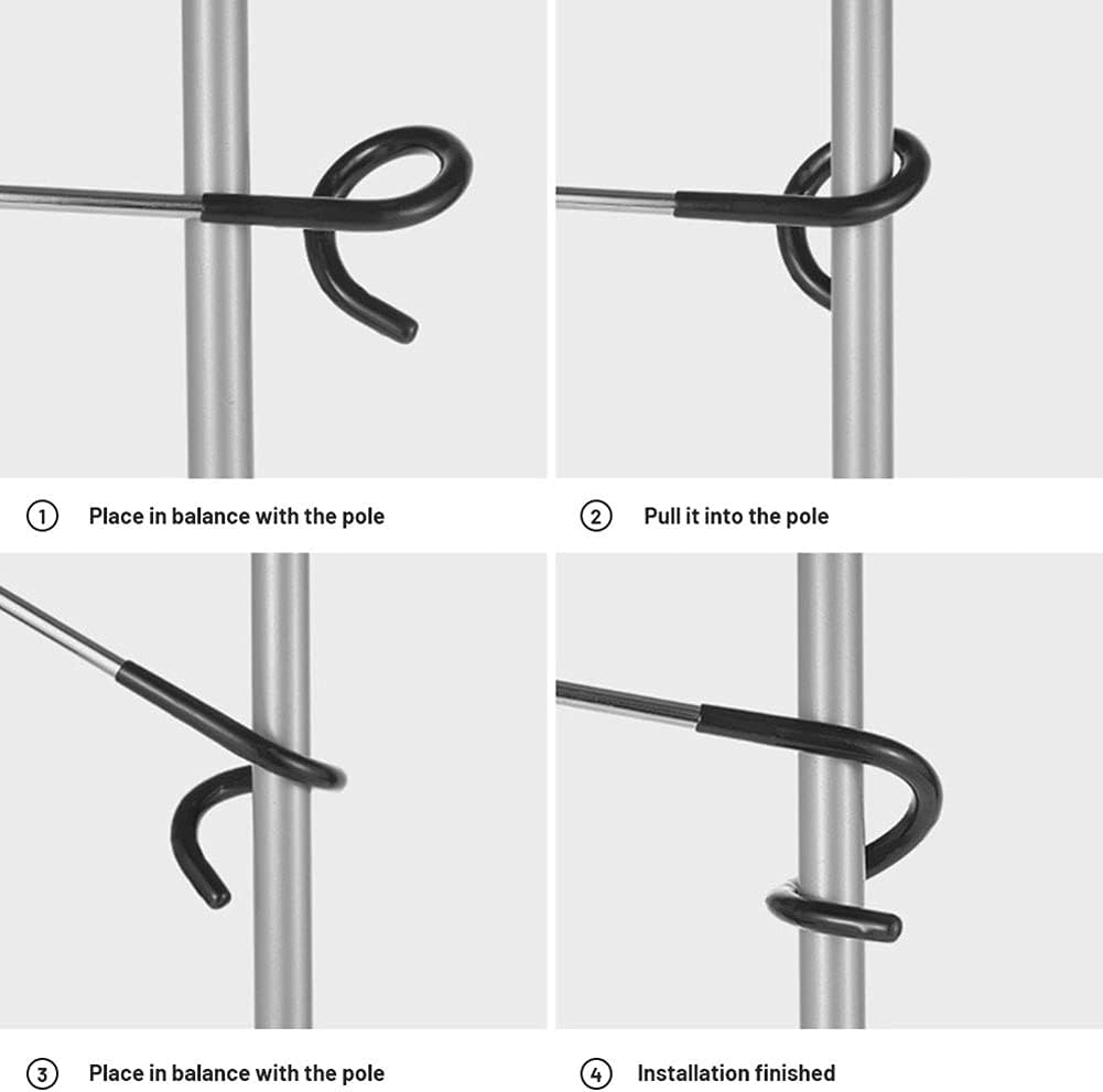 Alnicov 2 Pcs Camping Hook Hanger, Camping Accessories, Hook Lantern Lamp Hanger Tent Pole Post Hook Hanging for Fishing Camping Travelling Adventure, Orange