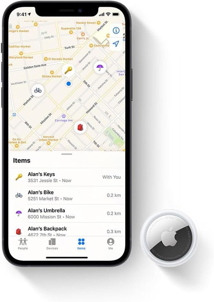 Apple AirTag (4 Pack). Track and find Your Keys, Wallet, Luggage, Backpack and More. Simple one-tap Set up with iPhone or iPad. Replaceable Battery.