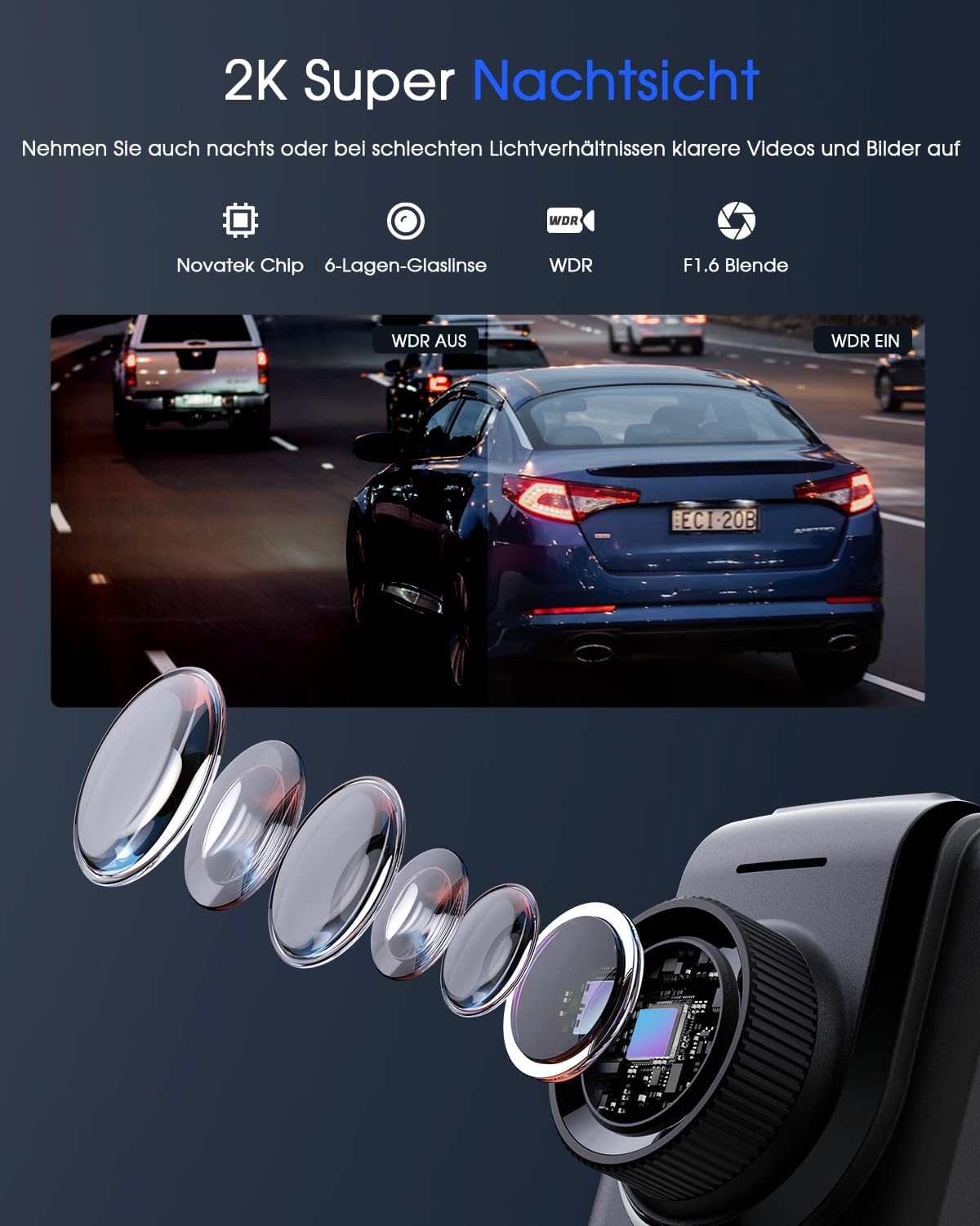 Avylet Dash Cam Front WiFi