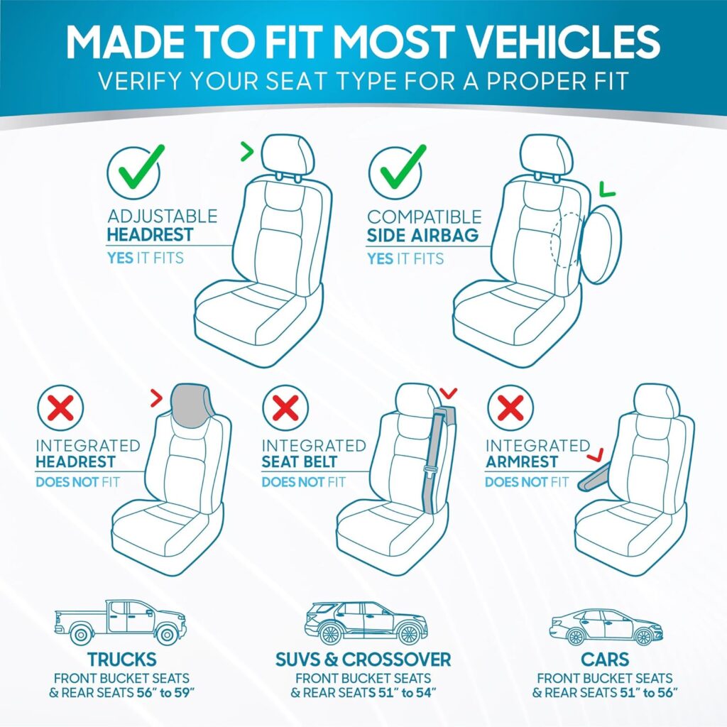 BDK PolyPro Car Seat Covers Full Set in Solid Charcoal – Front and Rear Split Bench Seat Covers for Cars, Easy to Install, Accessories for Auto Trucks Van SUV