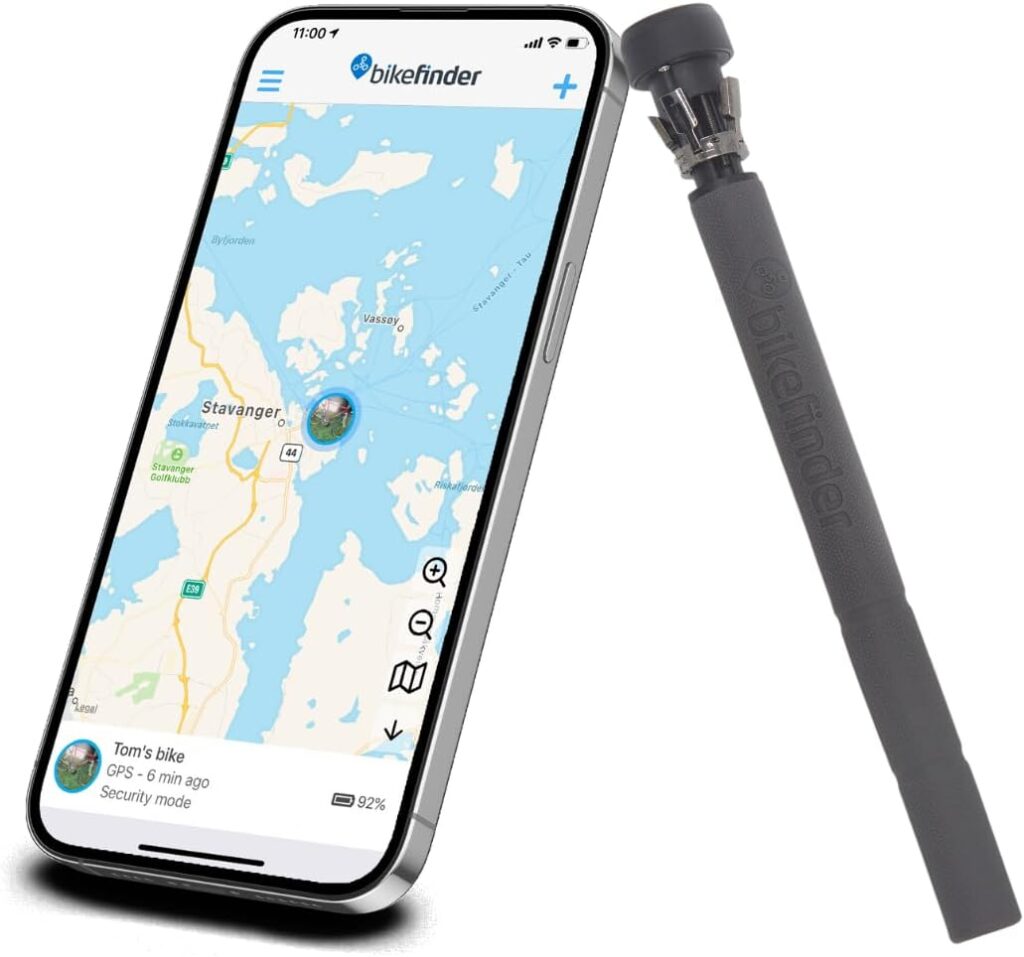 BikeFinder GPS Bicycle Tracker, Hidden in The Handlebar, Bicycle Tracker, Anti-Theft, Anti-Theft, SIM Card Including - Subscription Required