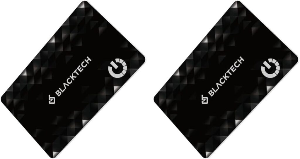 BLACKTECH Smart Card, Ultra-Thin Tracker Card with Lost Mode, IP68 Waterproof, Compatible with Find My App for iOS (Pack of 2)