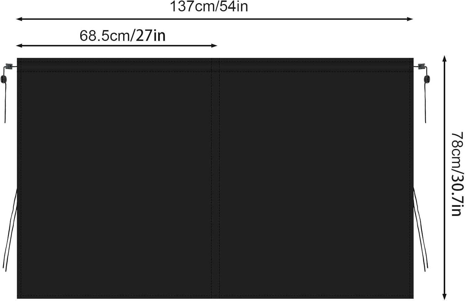 Car Divider Curtains, 134 x 78 cm, Sun Protection, Car Parting Privacy Curtain, Removable Car Privacy Curtain, Black, Car Window Blackout for Motorhome, Camping Accessories