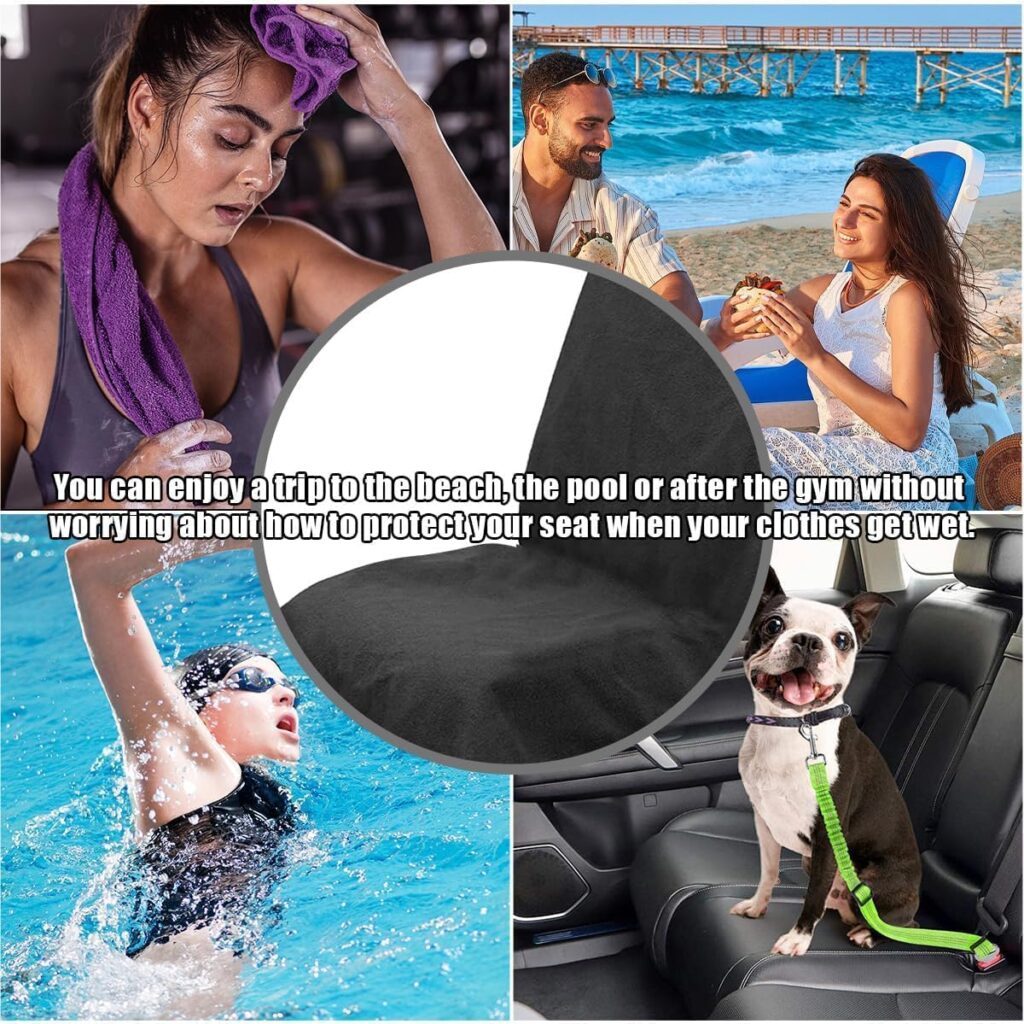 Car Seat Protector Front Seats Universal, Waterproof, Terry Cloth, Sweat Absorption, Universal Seat Covers, Car Seat Covers, Front Seats, Single Seat Covers, Accessories for Car Seats, Grey