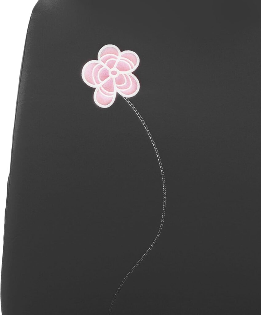 FH Group Universal Fit Full Set Floral Embroidery Design Car Seat Cover, (Black) (FH-FB053115, Airbag Compatible and Split Bench, Fit Most Car, Truck, SUV, or Van)