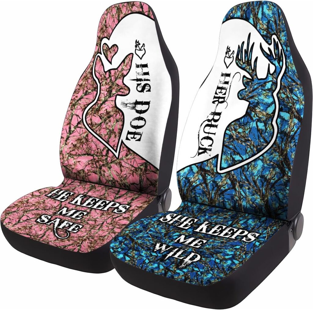 GENANY Horror Nightmare Skellington Front Car Seat Covers for Car Truck SUV, Christmas Car Gifts, Durable Bucket Seat Cover, Protective Interior Decor