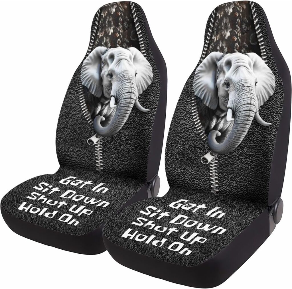 GENANY Horror Nightmare Skellington Front Car Seat Covers for Car Truck SUV, Christmas Car Gifts, Durable Bucket Seat Cover, Protective Interior Decor