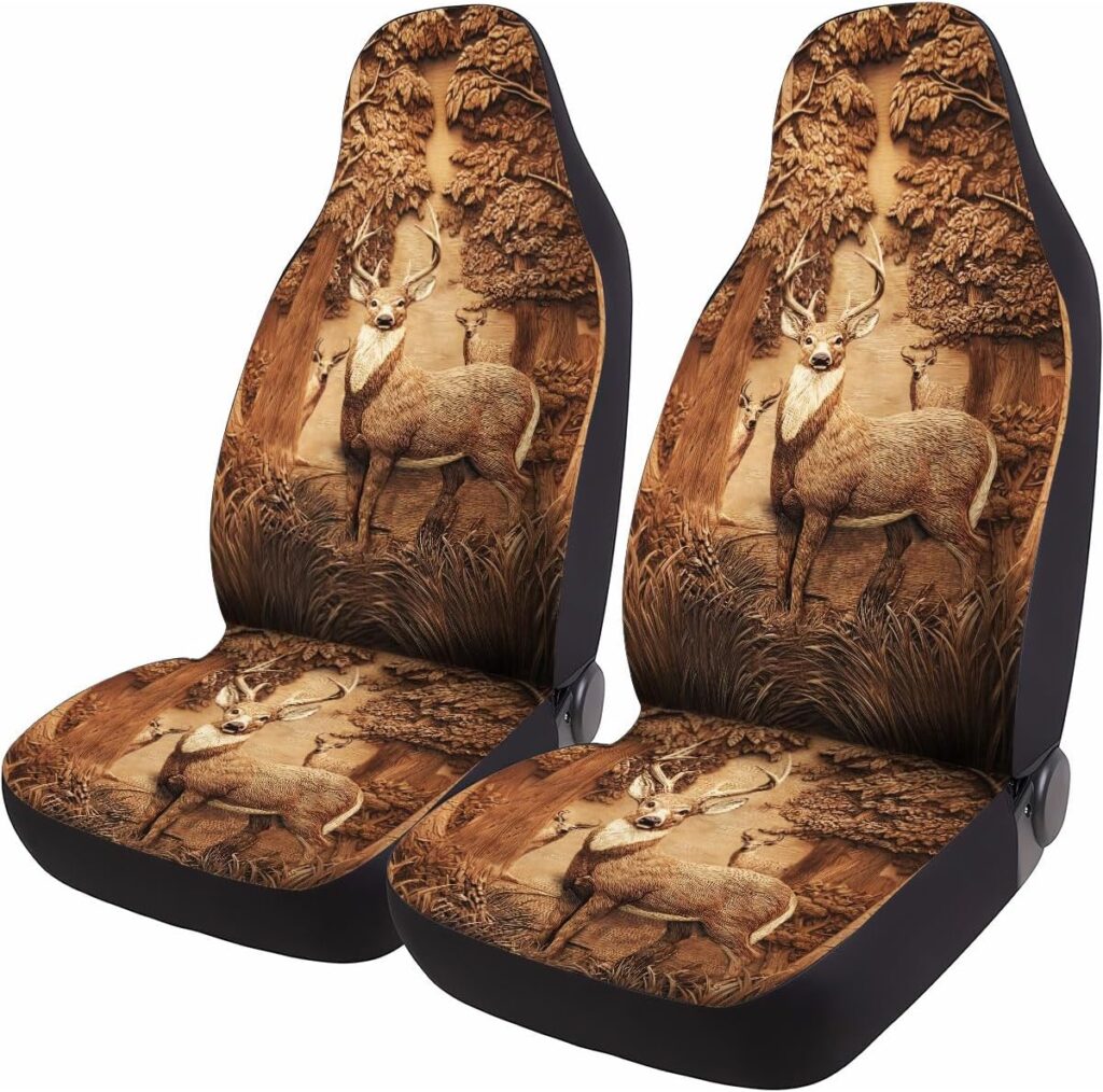 GENANY Moth Front Car Seat Covers for Car Truck Sedan SUV, Car Gifts, Butterfly Automotive Seat Covers, Breathable Bucket Seat Covers, Protective Interior Accessory