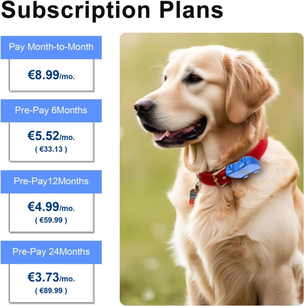 GPS Tracker for Dogs, 4G Dog Tracker, Time-Tracking, Virtual Fence, 100% Waterproof Pet Tracker, Tracking Device for Runaway Cats