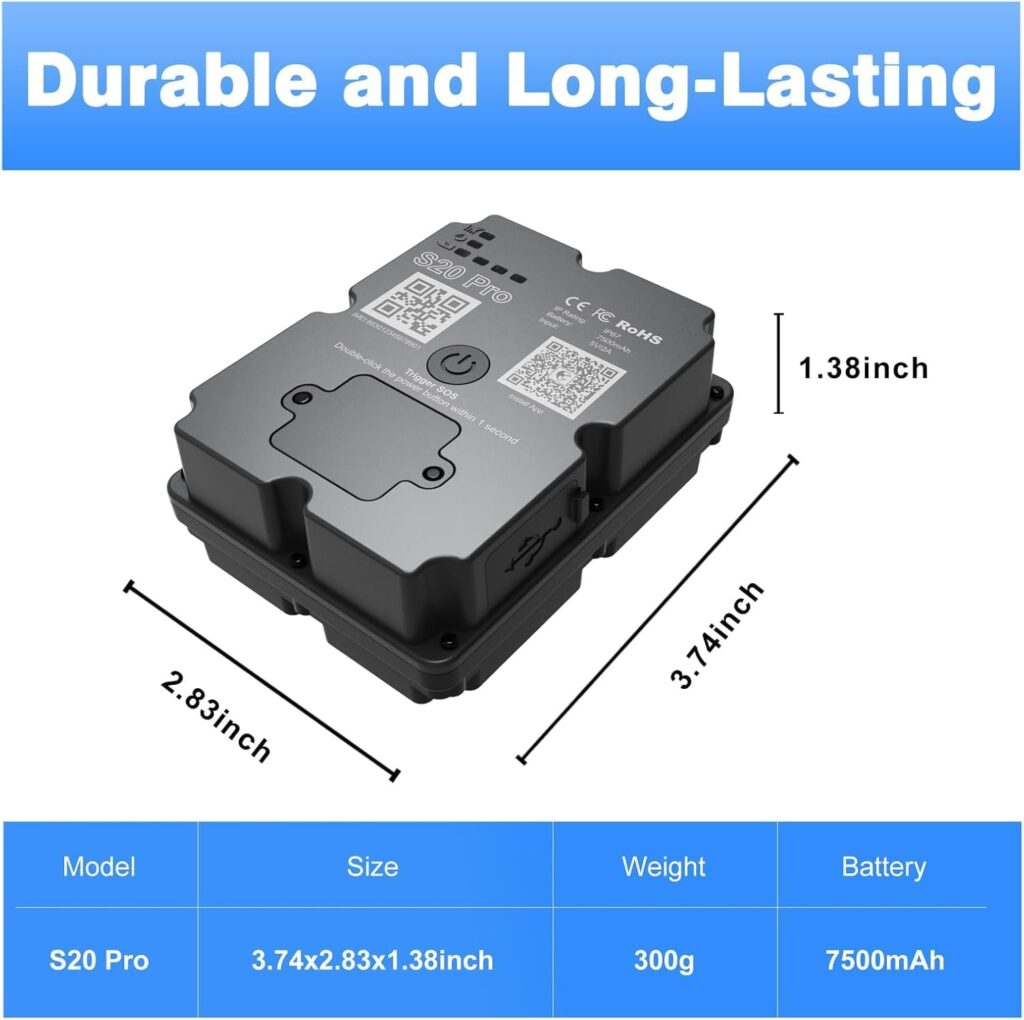 GPS Tracker Power Finder - Car Tracker up to Days Battery Life, Magnetic GPS Tracking for Cars, Boats or Trucks, Tracking Device for Vehicles with Location, Route  Speed Monitoring