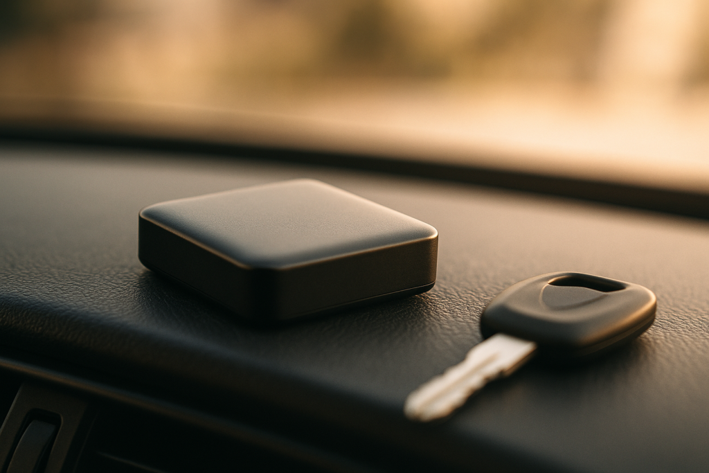 Invoxia GPS Tracker - for Vehicle, Car, Motorcycle, Bike, Senior, Kid, Belongings - Up to Months of Battery Life - SIM Year Data Plan Included - Light, Discrete - 4G  5G LTE-M, Black