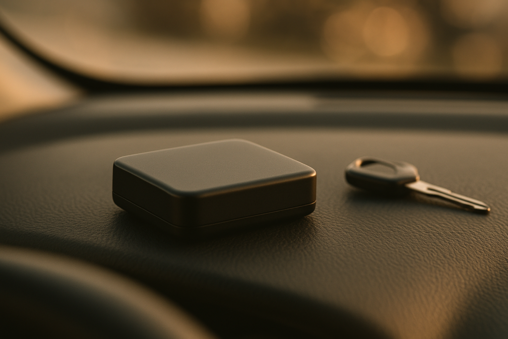 Invoxia GPS Tracker - for Vehicle, Car, Motorcycle, Bike, Senior, Kid, Belongings - Up to Months of Battery Life - SIM Year Data Plan Included - Light, Discrete - 4G  5G LTE-M, Black