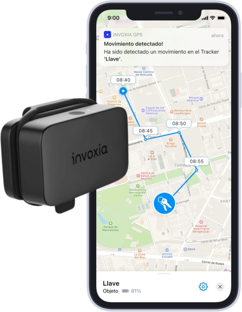 Invoxia Mini GPS Tracker - Waterproof GPS Tracker with Real Time Anti-Theft Alerts - Up to Months Battery Life - Year Subscription Included - Small and Light