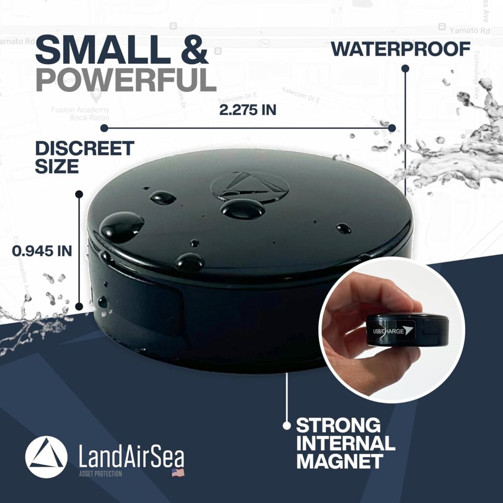 LandAirSea GPS Tracker - USA Manufactured, Waterproof Magnet Mount. Full Global Coverage. 4G LTE Real-Time Tracking for Vehicle, Asset, Fleet, Elderly and More. Subscription is Required.