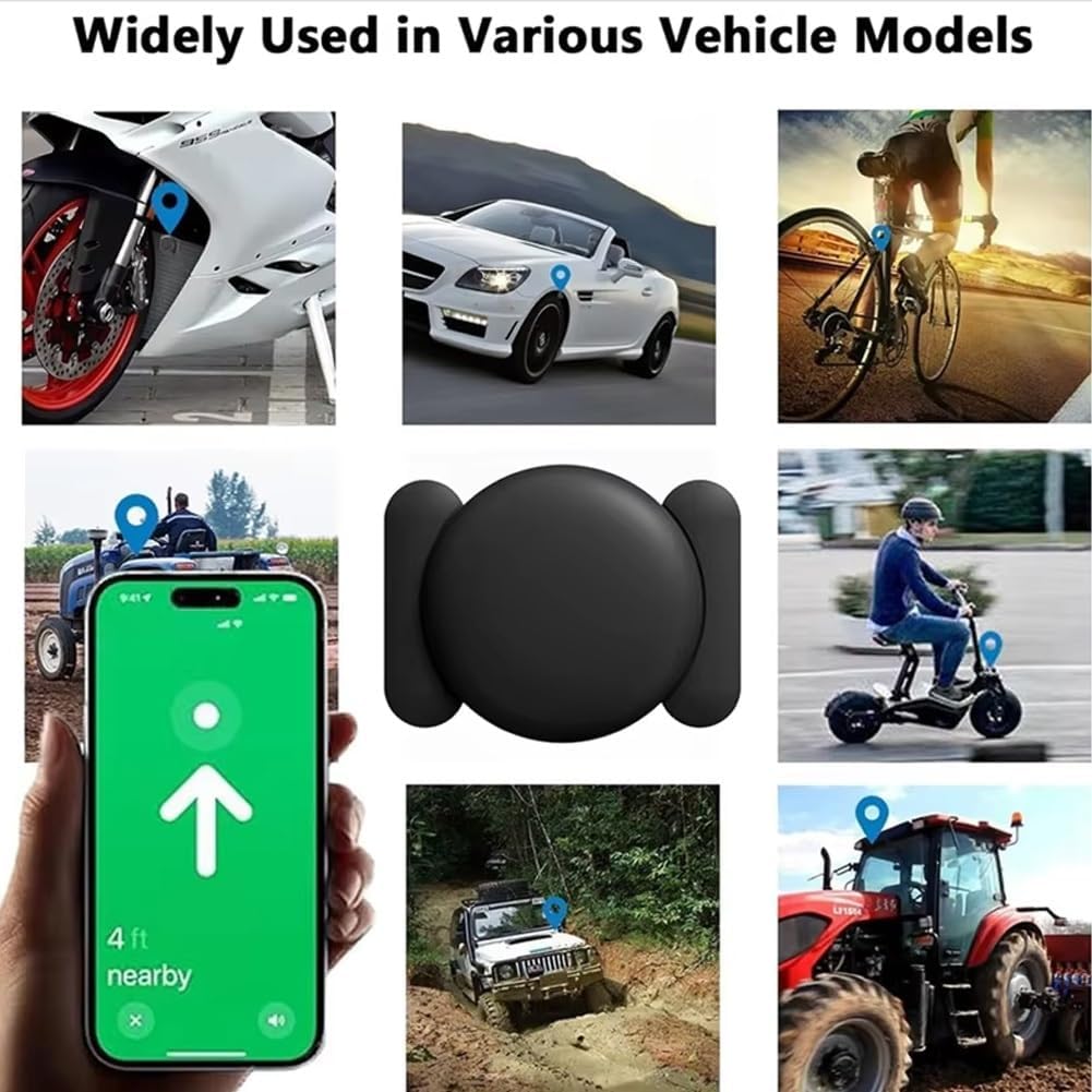 Mini Hidden GPS Tracker for Vehicles, Real Time Car Tracker Device Hidden with Magnetic Waterproof Case (iOS Only), Time Car Locator GPS Trackers with Apple Find My App(Gray)