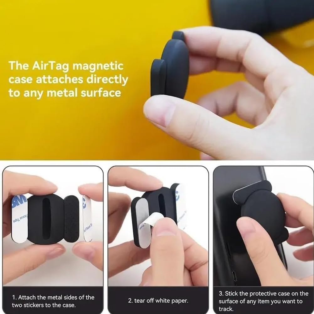 Mini Hidden GPS Tracker for Vehicles, Real Time Car Tracker Device Hidden with Magnetic Waterproof Case (iOS Only), Time Car Locator GPS Trackers with Apple Find My App(Gray)