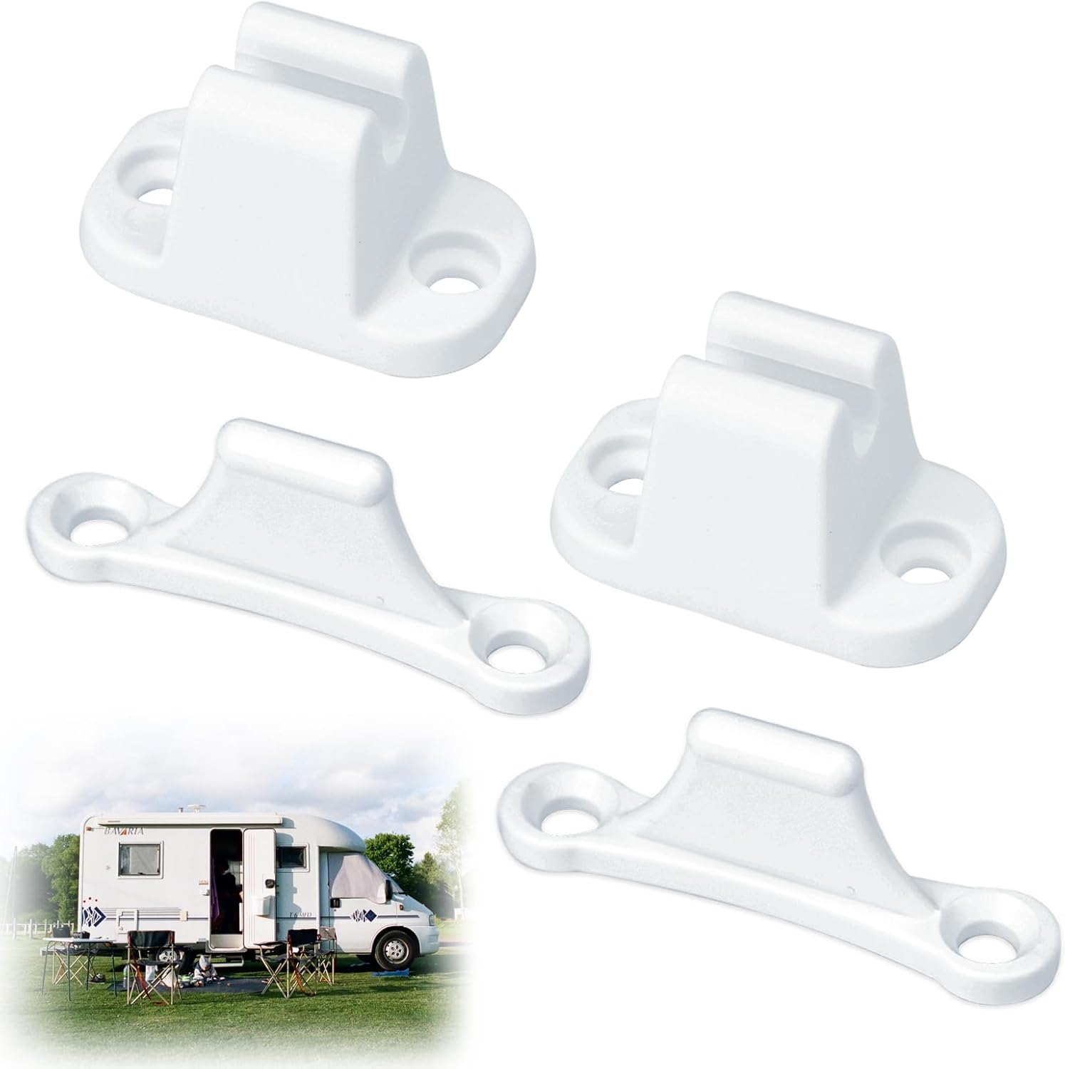 Motorhome and Caravan Door Lock | Compatible 35mm and 48mm Mounting Holes | Camping Car Accessories | White Lock for Compartment | Increased RV Security