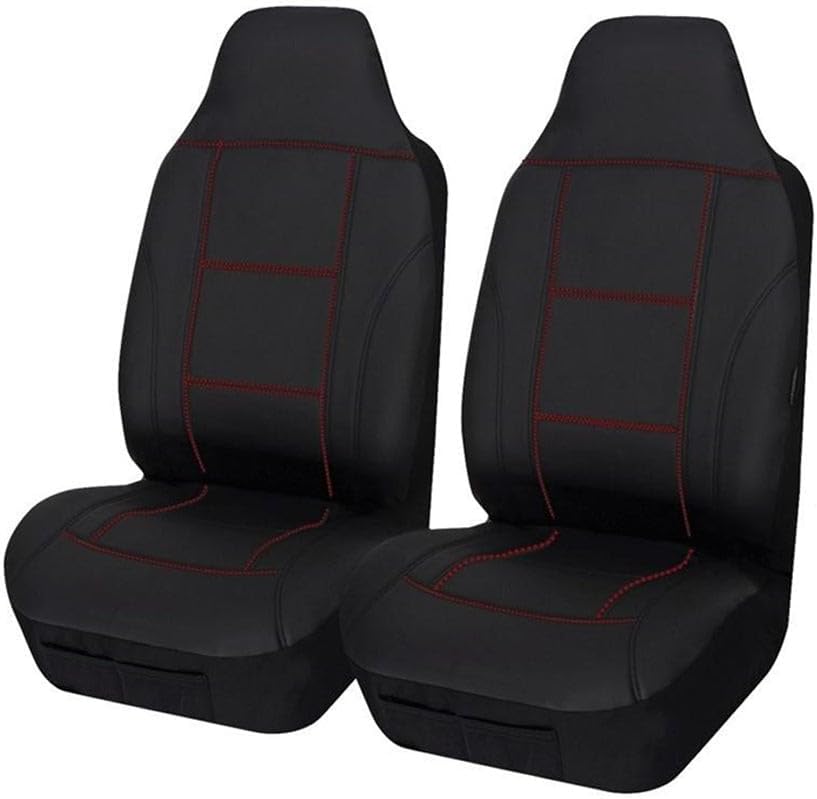 My Car Universal Lavish Front Seat Covers, 60/25 Size, Black/Red
