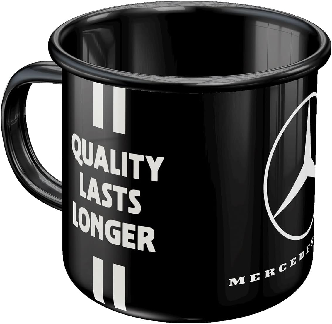 Nostalgic-Art Retro Enamel Mug 360ml Daimler Truck – Drivers Only – Gift Idea for Car Accessories Fans Camping Mug Vintage Design