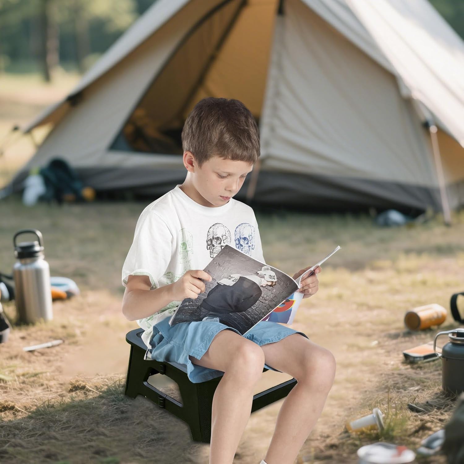 Outdoor Toilet for Camping | Portable Adult Toilet for Camping | Boating, Camping, Overnight Car, Privacy Compatible, Foldable, Compact Accessory