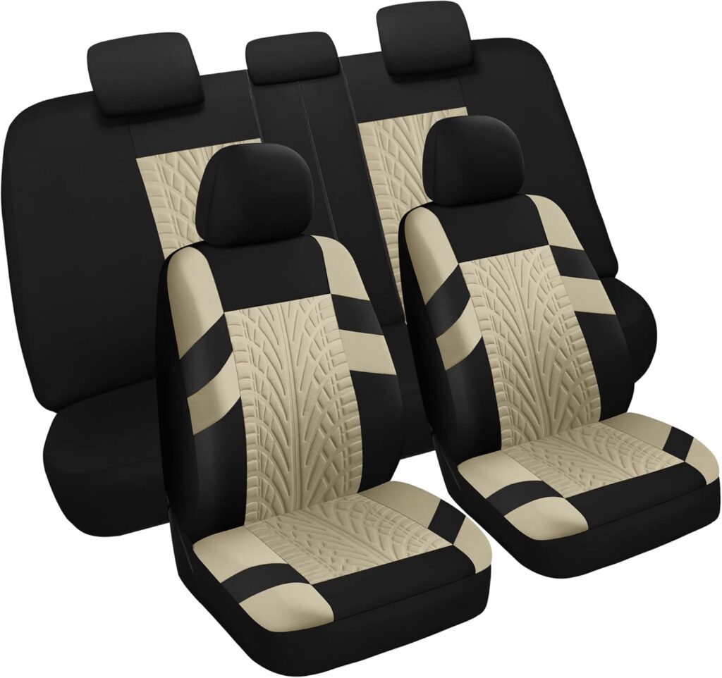 Pariitadin Car Seat Covers Full Set, Washable and Breathable Premium Cloth Automotive Vehicle Seat Cover for Car Interior, Universal Fit for Most Cars, Sedan, Truck, SUV(Black)