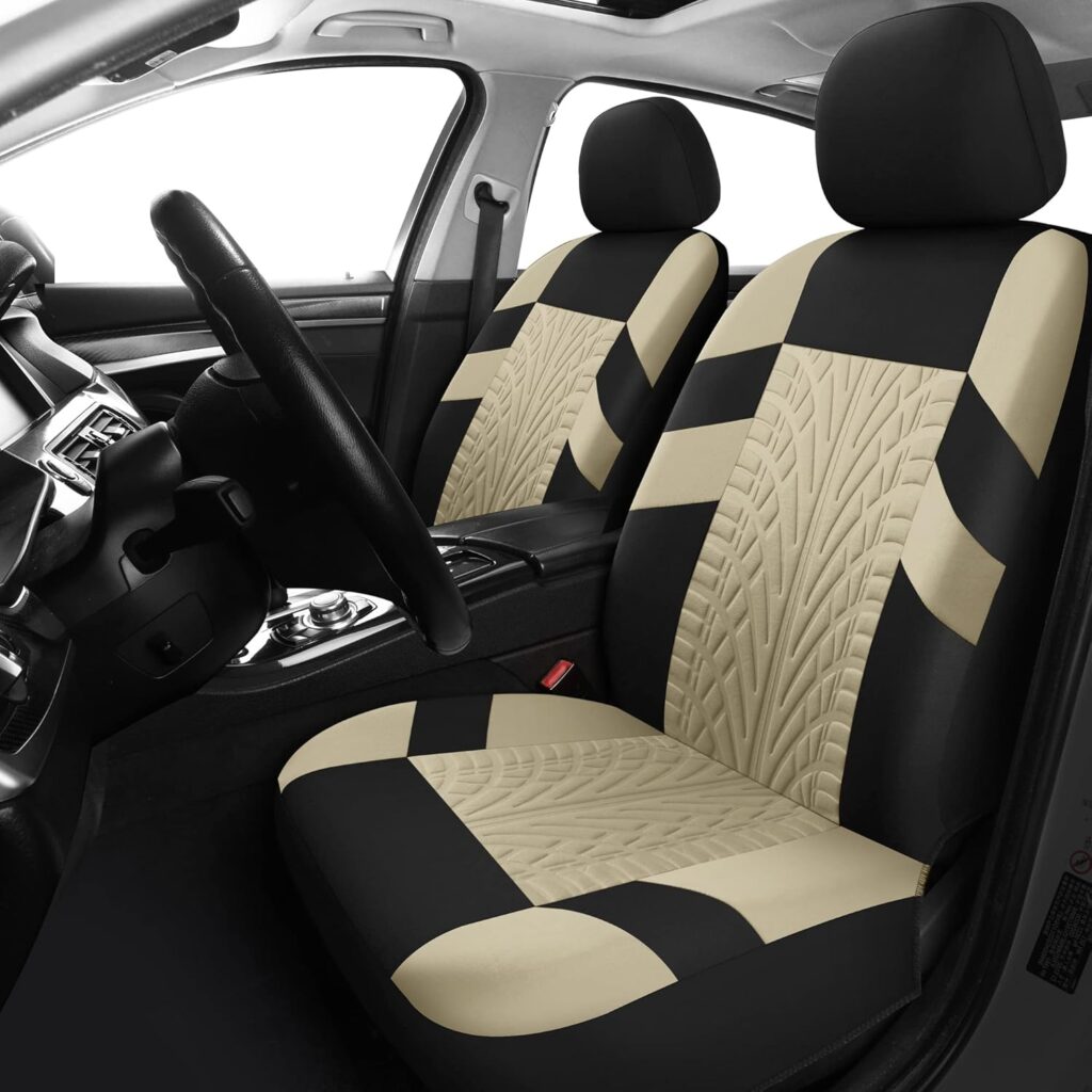 Pariitadin Car Seat Covers Full Set, Washable and Breathable Premium Cloth Automotive Vehicle Seat Cover for Car Interior, Universal Fit for Most Cars, Sedan, Truck, SUV(Black)