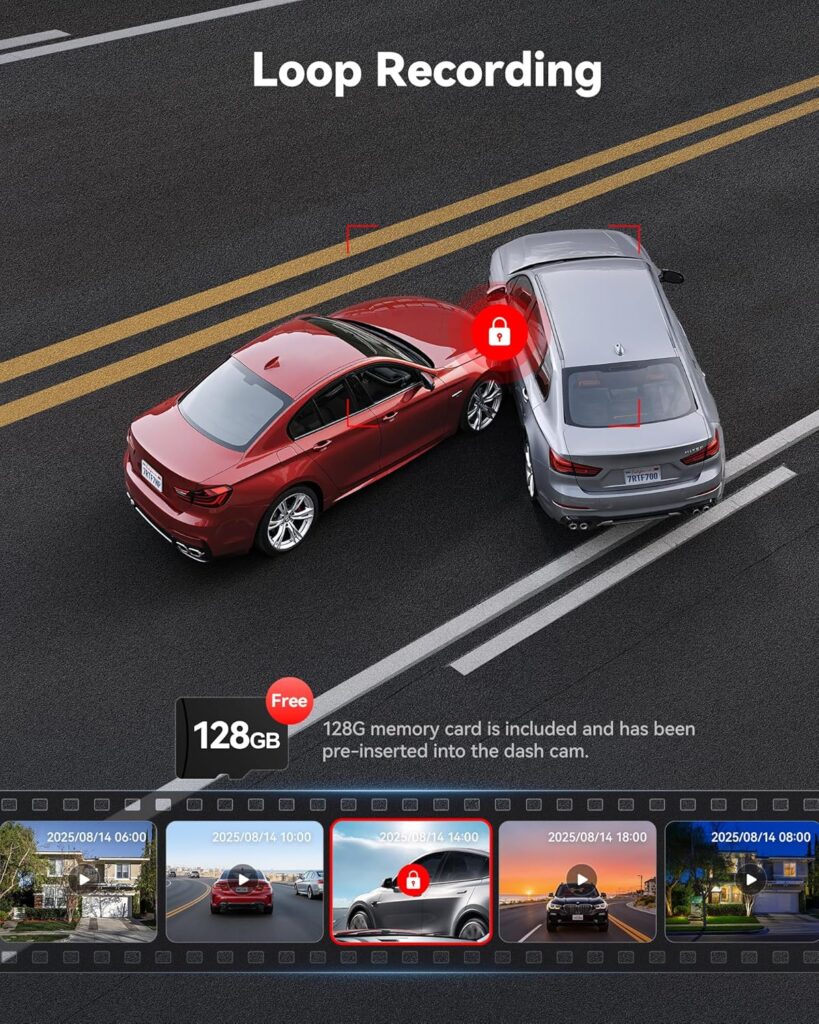 REDTIGER F7NP+OBD, 4K Dash Cam Front Rear, STARVIS Sensor, 128GB Card Included, 5.8GHz WiFi-20MB/s Fast Download, Dash Camera for Cars with GPS, WDR Night Vision, 170°Wide Angle