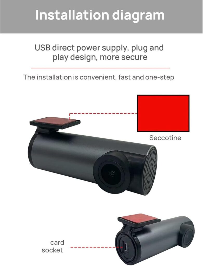 Smart Dash Cam, HD Dash Cam for Cars with Night Vision, ADAS Loop, USB Connection, GPS Supported Smart Car Dashboard Camera for Safe Driving