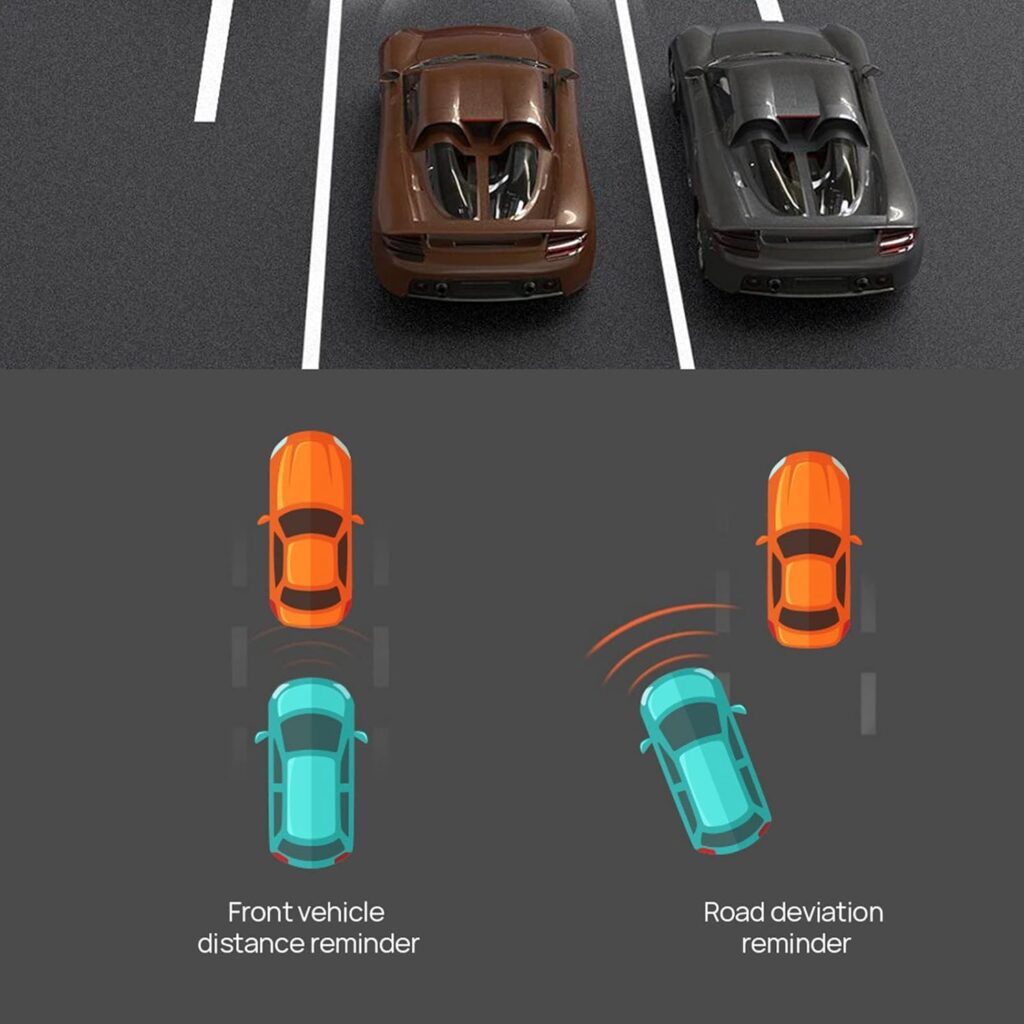 Smart Dash Cam, HD Dash Cam for Cars with Night Vision, ADAS Loop, USB Connection, GPS Supported Smart Car Dashboard Camera for Safe Driving