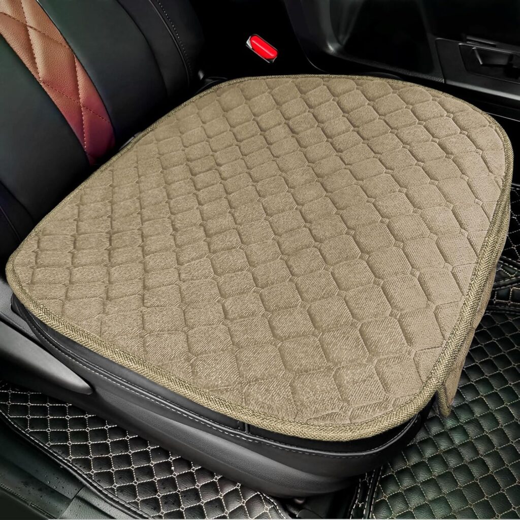 surpassme Comfortable Car Seat Covers Universal Front Seat Coves for Car Accessories with Storage Pockets, Padded Car Interior Covers for Automotive, SUV, Truck, and Van