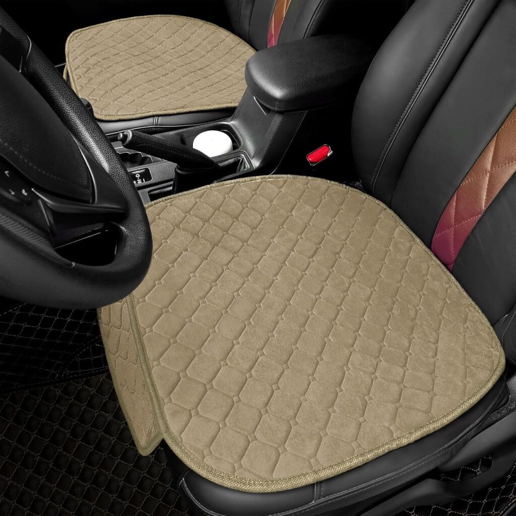surpassme Comfortable Car Seat Covers Universal Front Seat Coves for Car Accessories with Storage Pockets, Padded Car Interior Covers for Automotive, SUV, Truck, and Van