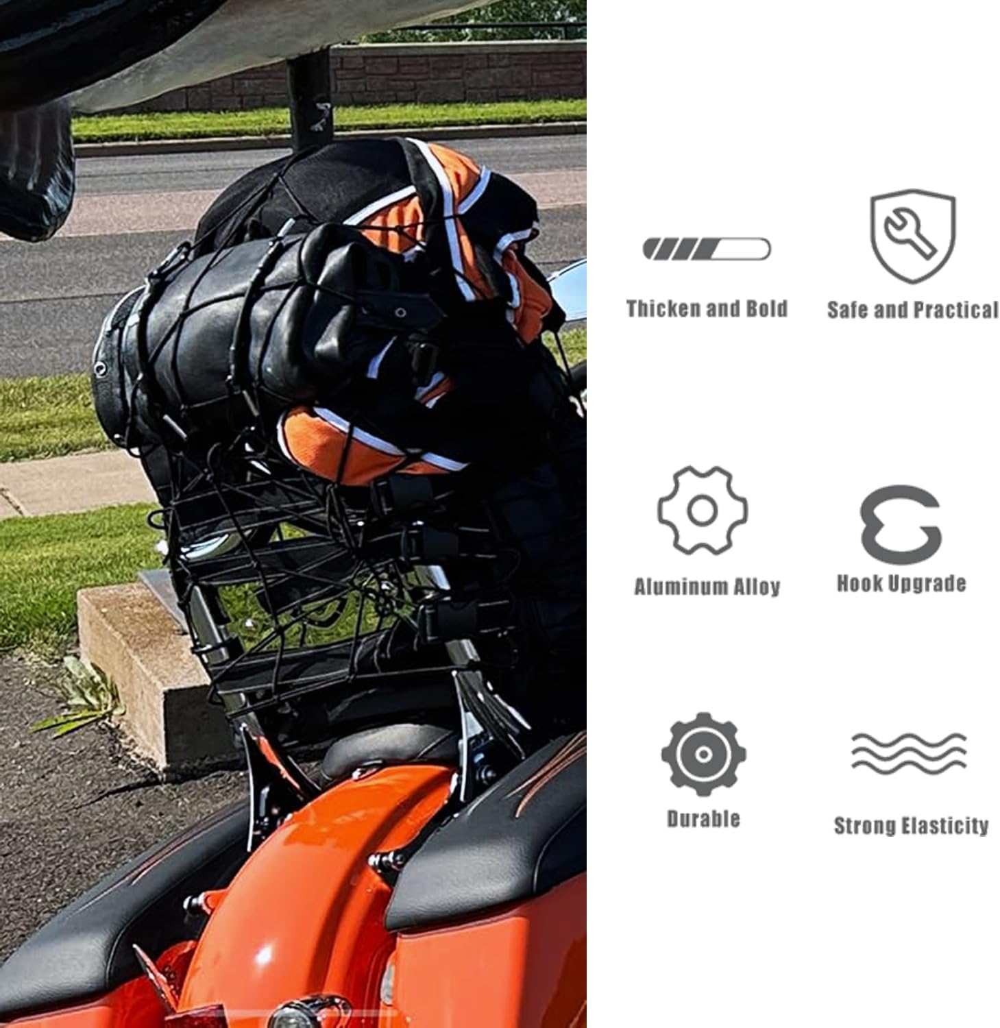 Tension Ropes with Carabiner Hook, 4 Pack, 100 cm Long, Heavy Duty Carabiner Tension Rope, Extra Strong Black Tie Down Straps with Carabiner Hooks for Camping, Tarpaulins, Bicycle Cars, Tents, Cars,