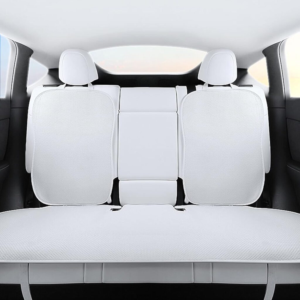 TOPABYTE Rear Car Seat Covers for Tesla Model Y 2020-2024 Breathable Interior Seat Cushion Protector All Season Protection (Without Logo)