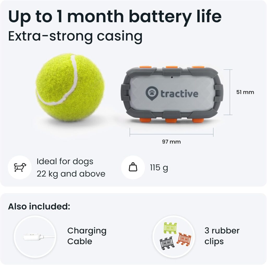 tractive Smart Dog Tracker XL Adventure | Month Battery | Real-Time GPS Tracking | Escape  Health Alerts | Vitals Monitoring | Market Leader