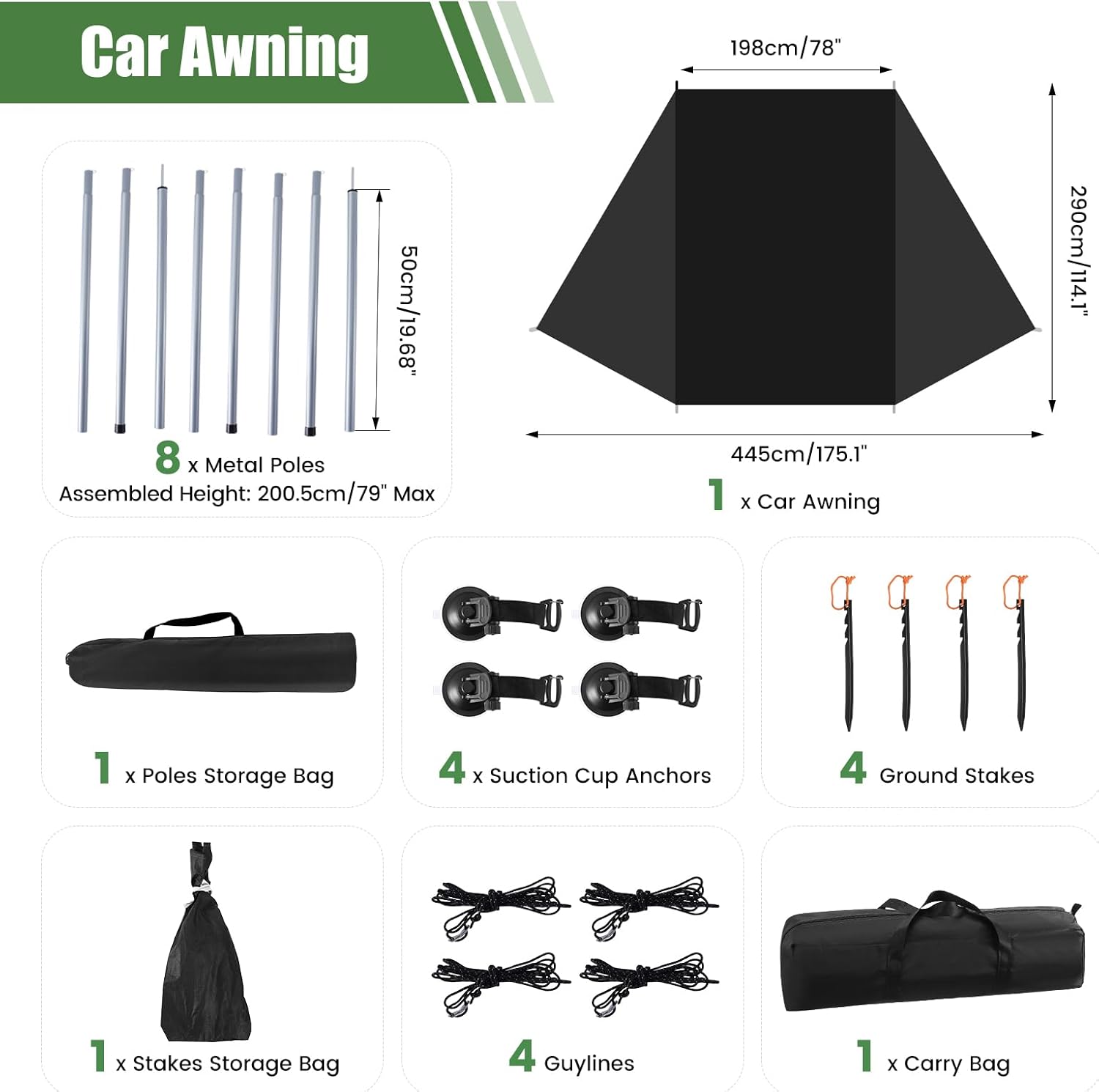 Universal Tent Car for Any Vehicle Tent Car Awning Camping Large SUV Awnings Universal Tent Sunset for Motorhomes, Cars