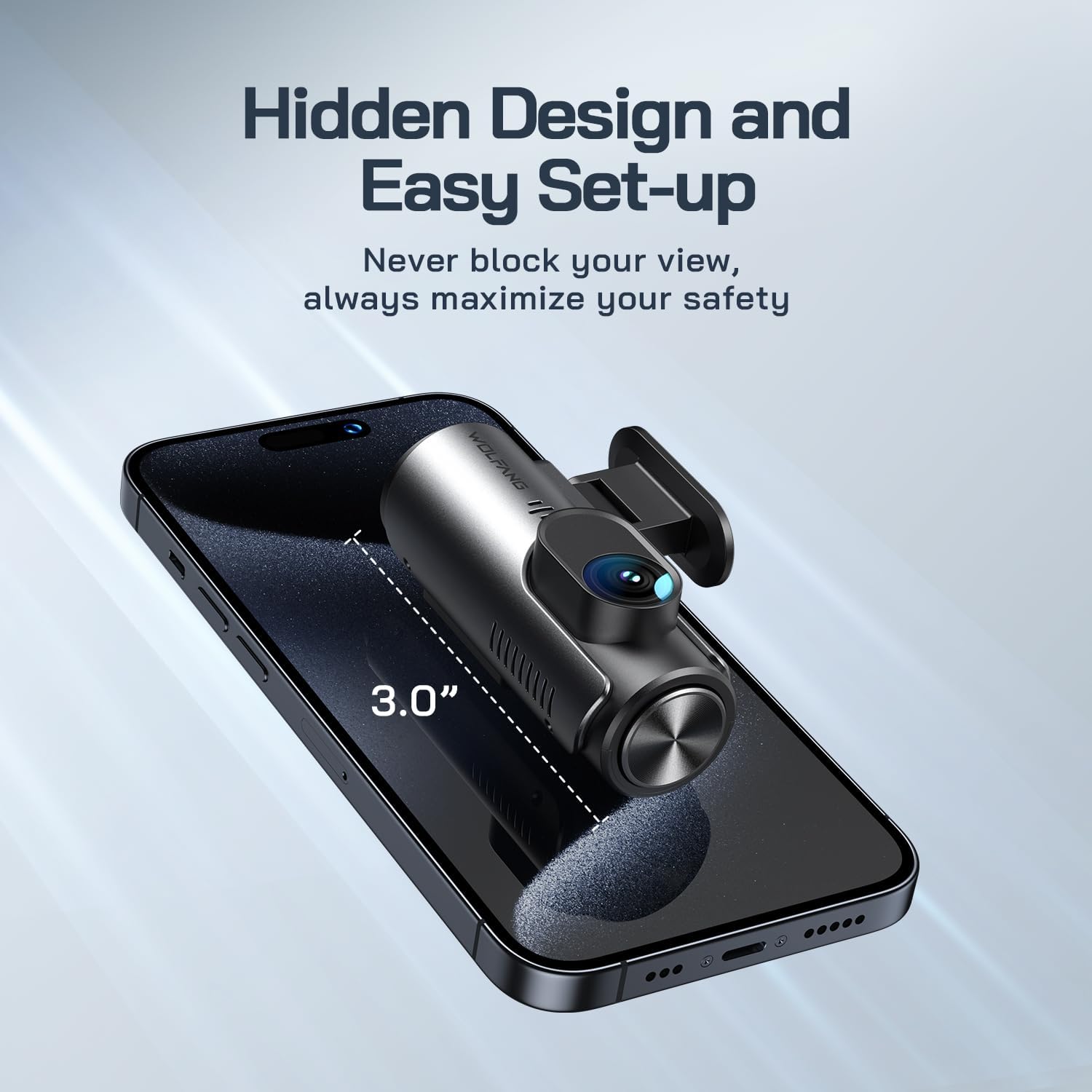 WOLFANG Dash Cam Car Front Rear 4K WiFi Dash Cam with 32GB SD Card, Ultra Night Vision, 170° Wide Angle, WDR, 24 Hours Parking Mode, G-Sensor, Loop Recording